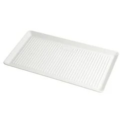 BAUHAUS Weber Serviertablett Porzellan L X B: 40,3 X 22,1 Cm, Porzellan, Weiß