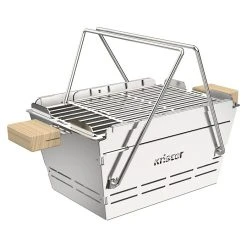 BAUHAUS Knister Holzkohlegrill Premium Silbergrau, Hauptgrillfläche: 22 X 28 -52 Cm -BAUHAUS sales 12 1331