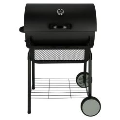 BAUHAUS Grillstar Holzkohlegrill Grilltonne L X B X H: 71 X 109 X 87 Cm, Schwarz, Hauptgrillfläche: 64 X 43 Cm