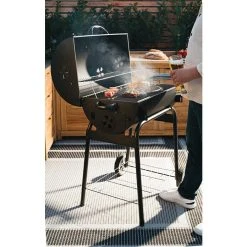 BAUHAUS Grillstar Holzkohlegrill Grilltonne L X B X H: 71 X 109 X 87 Cm, Schwarz, Hauptgrillfläche: 64 X 43 Cm -BAUHAUS sales 12 1336