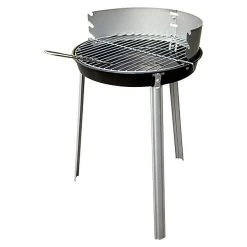 BAUHAUS Grillstar Rundgrill Denver Schwarz/Silber, Hauptgrillfläche: Ø 34 Cm