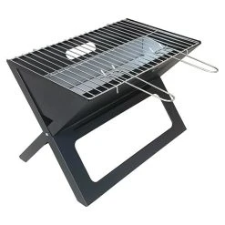 BAUHAUS Grillstar Holzkohlegrill Schwarz, Hauptgrillfläche: 44 X 29 Cm, Klappbar