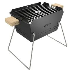 BAUHAUS Knister Holzkohlegrill Schwarz, Hauptgrillfläche: 28 X 20 Cm