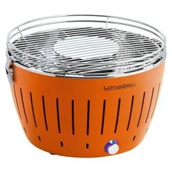 BAUHAUS LotusGrill Raucharmer Holzkohlegrill Classic Mandarinenorange, Hauptgrillfläche: Ø 32 Cm