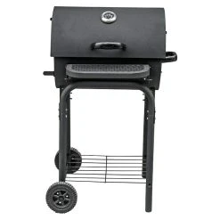 BAUHAUS Grillstar Holzkohlegrill Grilltonne L X B X H: 66 X 68 X 109 Cm, Schwarz, Hauptgrillfläche: 36,7 X 45 Cm