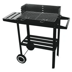 BAUHAUS Grillstar Holzkohlegrill Nevada Schwarz, Hauptgrillfläche: 52 X 28,5 Cm