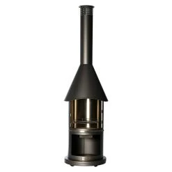 BAUHAUS Buschbeck Grillkamin Auckland Hauptgrillfläche: Ø 42,5 Cm, Edelstahl, Dunkelgrau