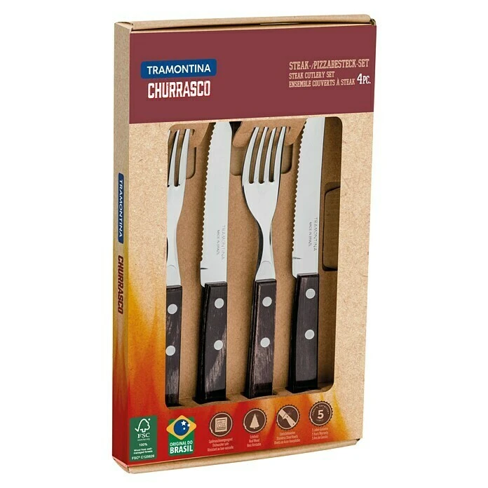BAUHAUS Tramontina Steak- & Pizzabesteck 4 -tlg. 1 BAUHAUS Tramontina Steak- & Pizzabesteck 4 -tlg.